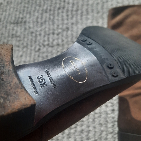 Prada Suede Color block Riding Boots - Picture 8 of 9